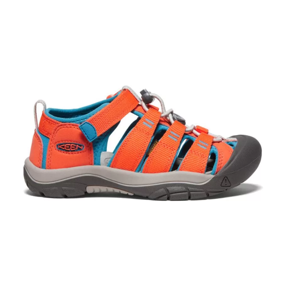 Kids KEEN Sandals-Big Kids' Newport H2 | Safety Orange/Fjord Blue