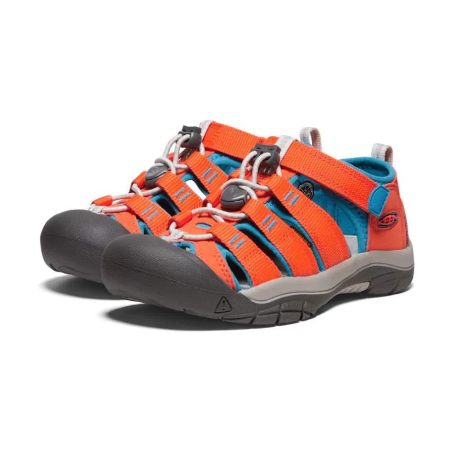 Kids KEEN Sandals-Big Kids' Newport H2 | Safety Orange/Fjord Blue