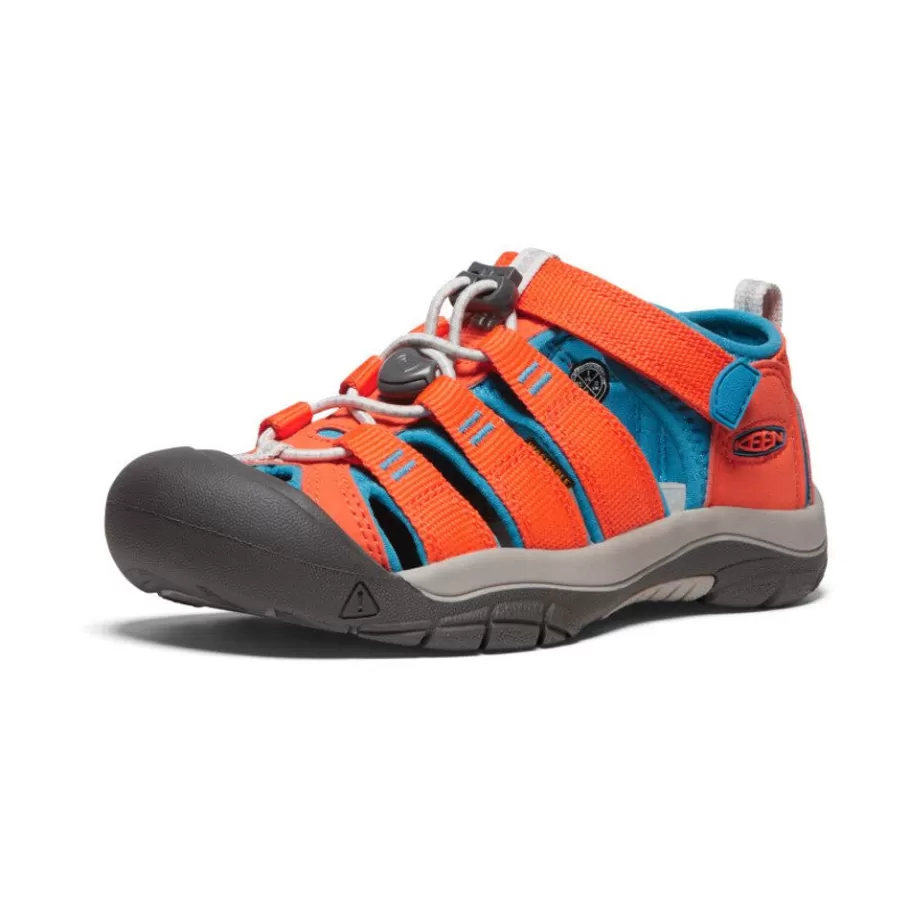 Kids KEEN Sandals-Big Kids' Newport H2 | Safety Orange/Fjord Blue