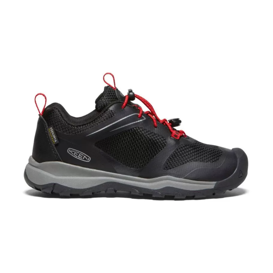 Kids KEEN Shoes-Big Kids' Wanduro Waterproof Shoe | Black/Ribbon Red