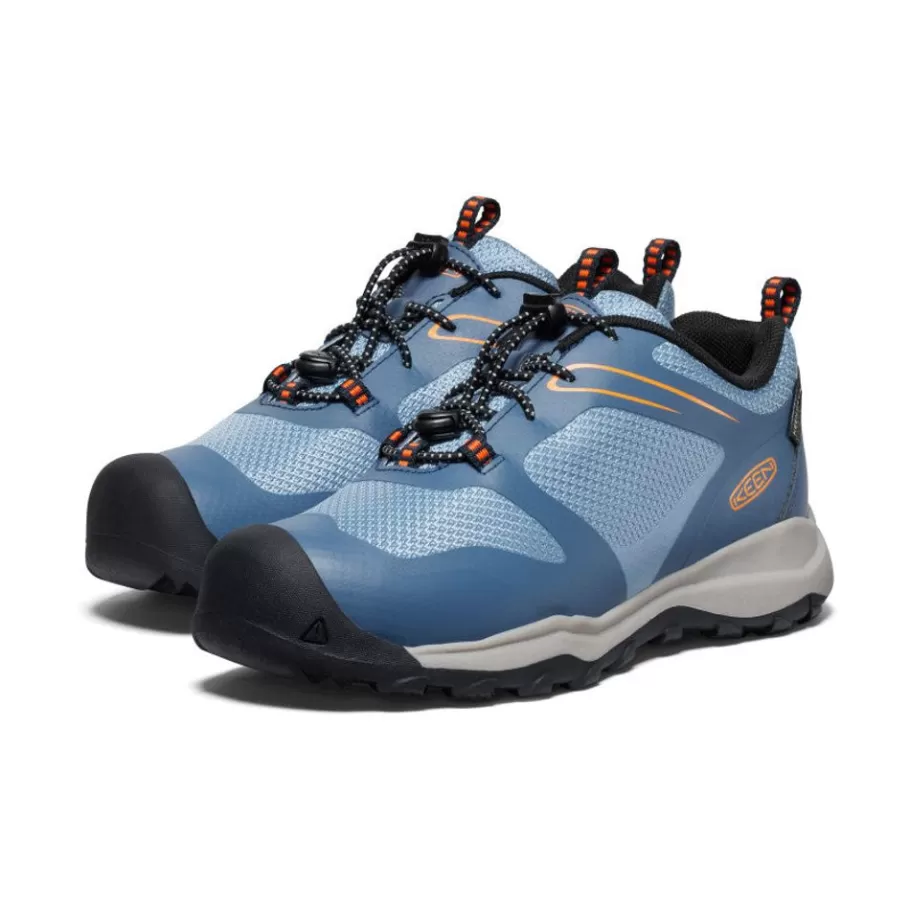 Kids KEEN Shoes-Big Kids' Wanduro Waterproof Shoe | Vintage Indigo/Scarlet Ibis