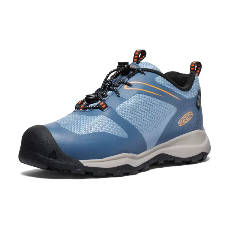 Kids KEEN Shoes-Big Kids' Wanduro Waterproof Shoe | Vintage Indigo/Scarlet Ibis