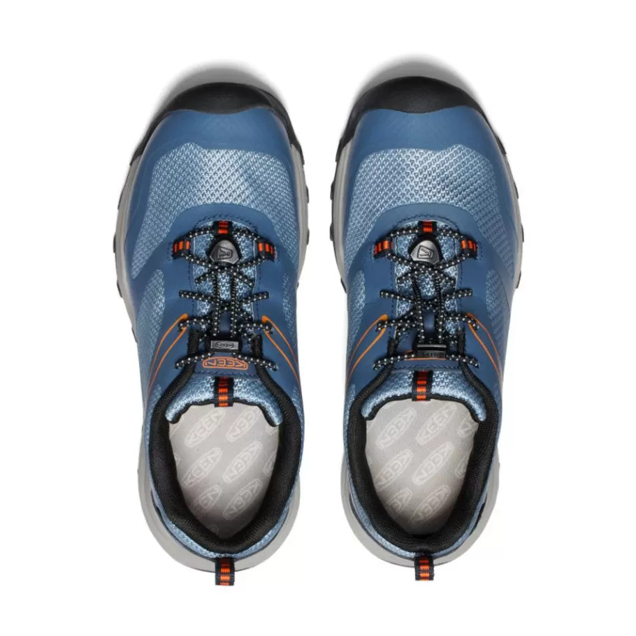 Kids KEEN Shoes-Big Kids' Wanduro Waterproof Shoe | Vintage Indigo/Scarlet Ibis