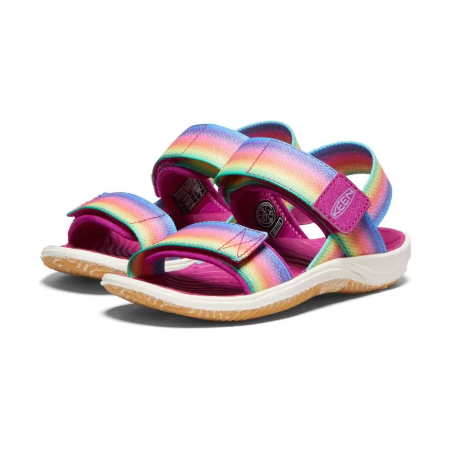 Kids KEEN Sandals-Little Kids' Elle Backstrap | Rainbow/Festival Fuchsia