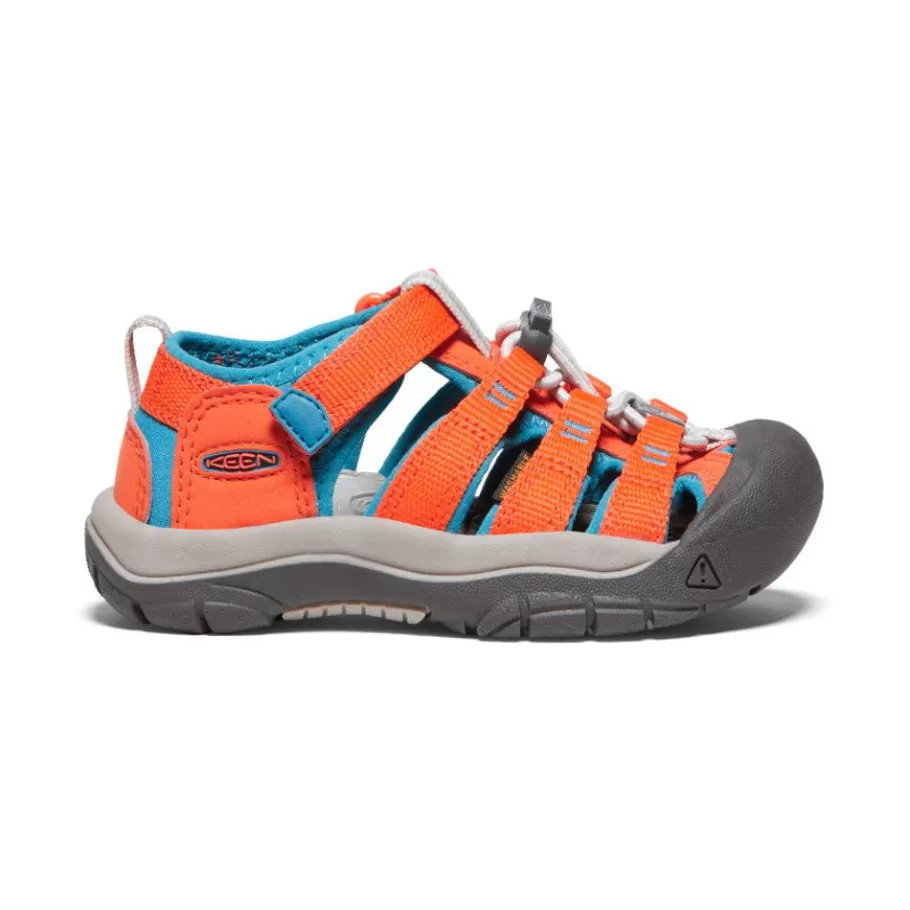 Kids KEEN Sandals-Little Kids' Newport H2 | Safety Orange/Fjord Blue