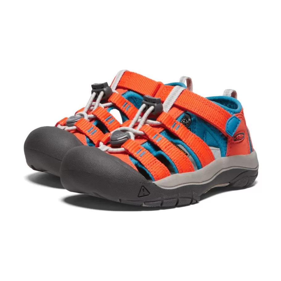 Kids KEEN Sandals-Little Kids' Newport H2 | Safety Orange/Fjord Blue