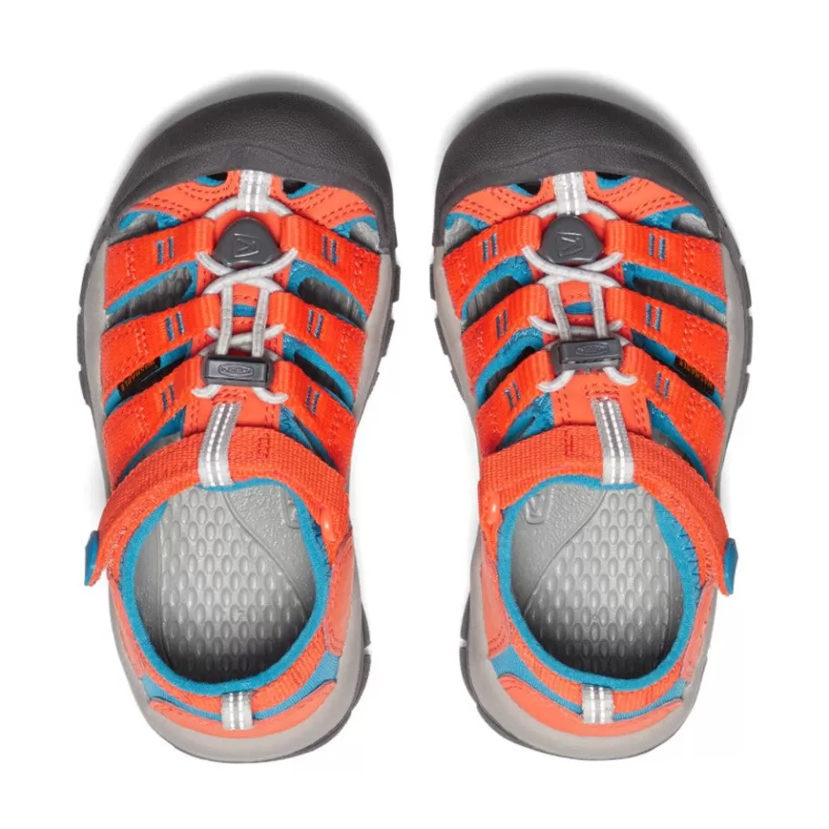 Kids KEEN Sandals-Little Kids' Newport H2 | Safety Orange/Fjord Blue