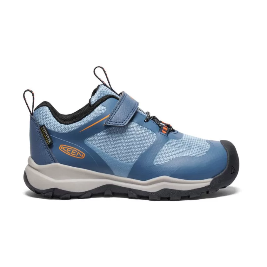 Kids KEEN Shoes-Little Kids' Wanduro Waterproof Shoe | Vintage Indigo/Scarlet Ibis