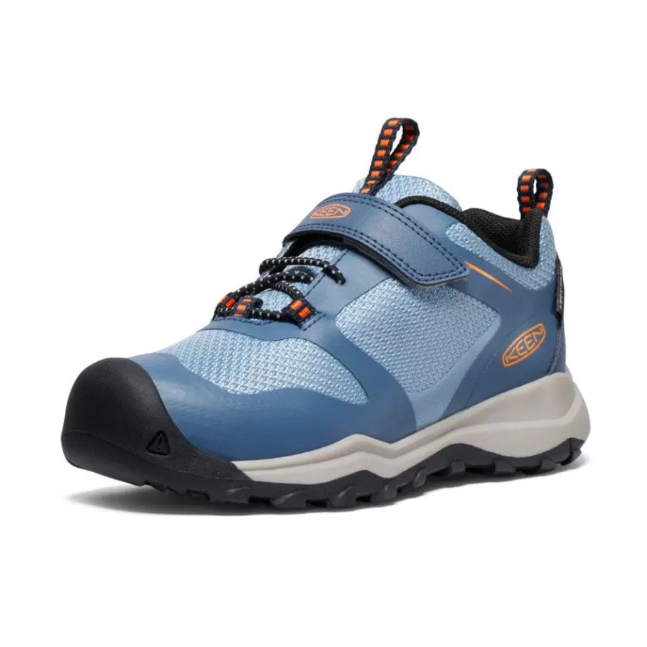 Kids KEEN Shoes-Little Kids' Wanduro Waterproof Shoe | Vintage Indigo/Scarlet Ibis