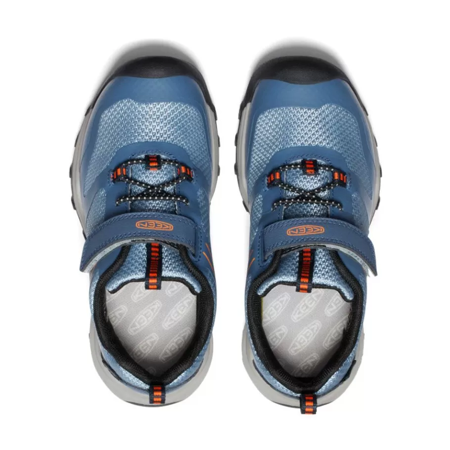 Kids KEEN Shoes-Little Kids' Wanduro Waterproof Shoe | Vintage Indigo/Scarlet Ibis