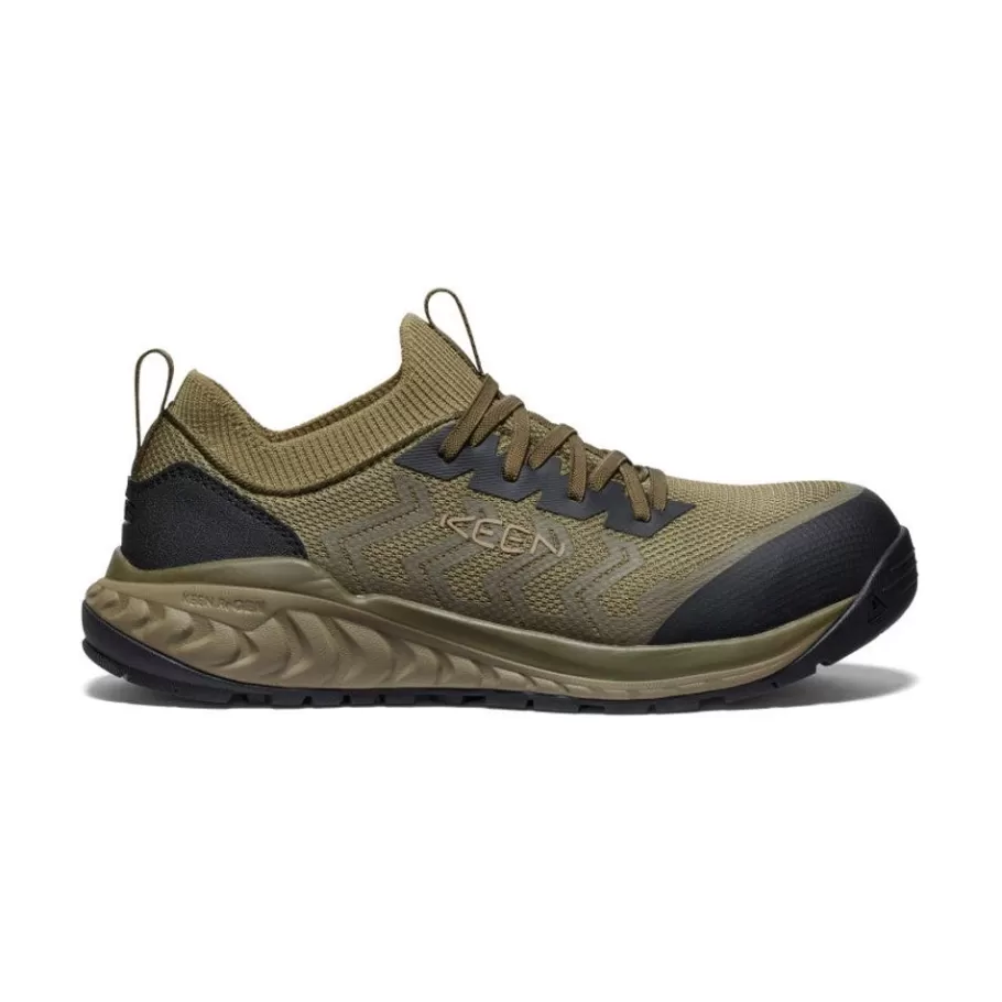 Men KEEN Work Boots & Shoes-Men'S Arvada Shift Work Sneaker (Carbon-Fiber Toe) | Martini Olive/Black