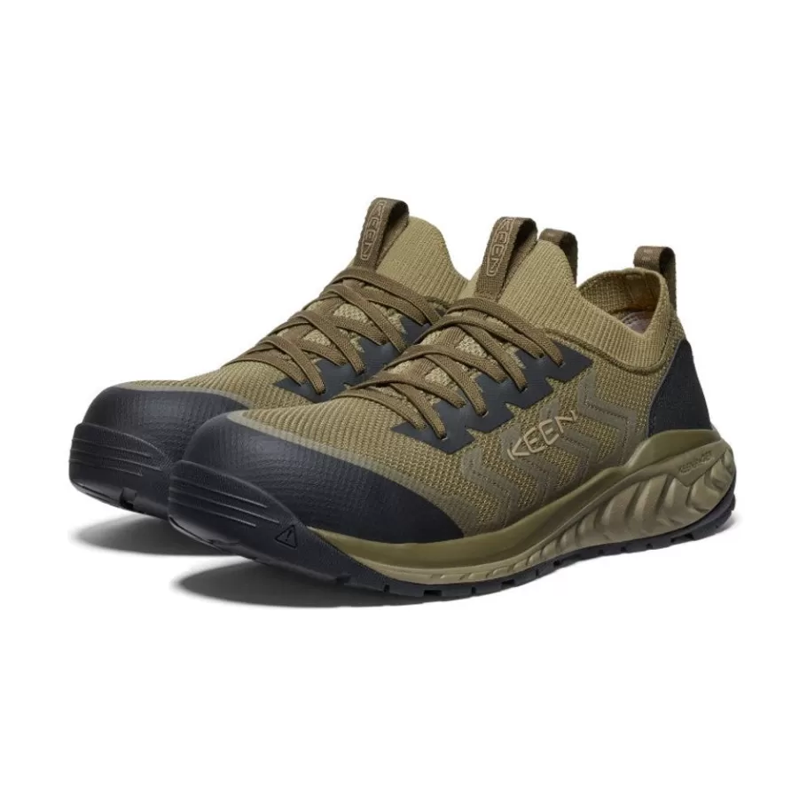 Men KEEN Work Boots & Shoes-Men'S Arvada Shift Work Sneaker (Carbon-Fiber Toe) | Martini Olive/Black