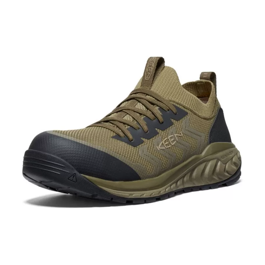 Men KEEN Work Boots & Shoes-Men'S Arvada Shift Work Sneaker (Carbon-Fiber Toe) | Martini Olive/Black