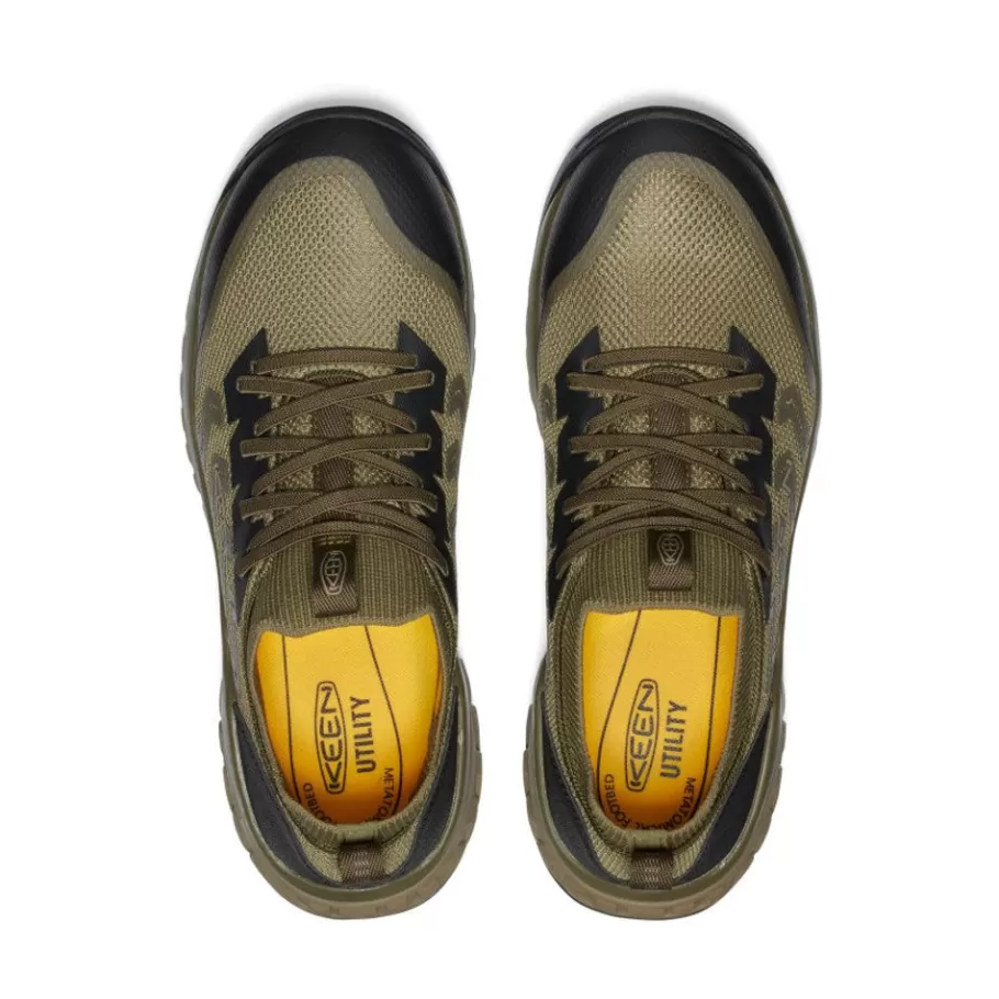 Men KEEN Work Boots & Shoes-Men'S Arvada Shift Work Sneaker (Carbon-Fiber Toe) | Martini Olive/Black