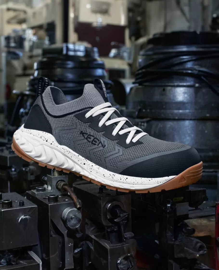 Men KEEN Work Boots & Shoes-Men'S Arvada Shift Work Sneaker (Carbon-Fiber Toe) | Martini Olive/Black