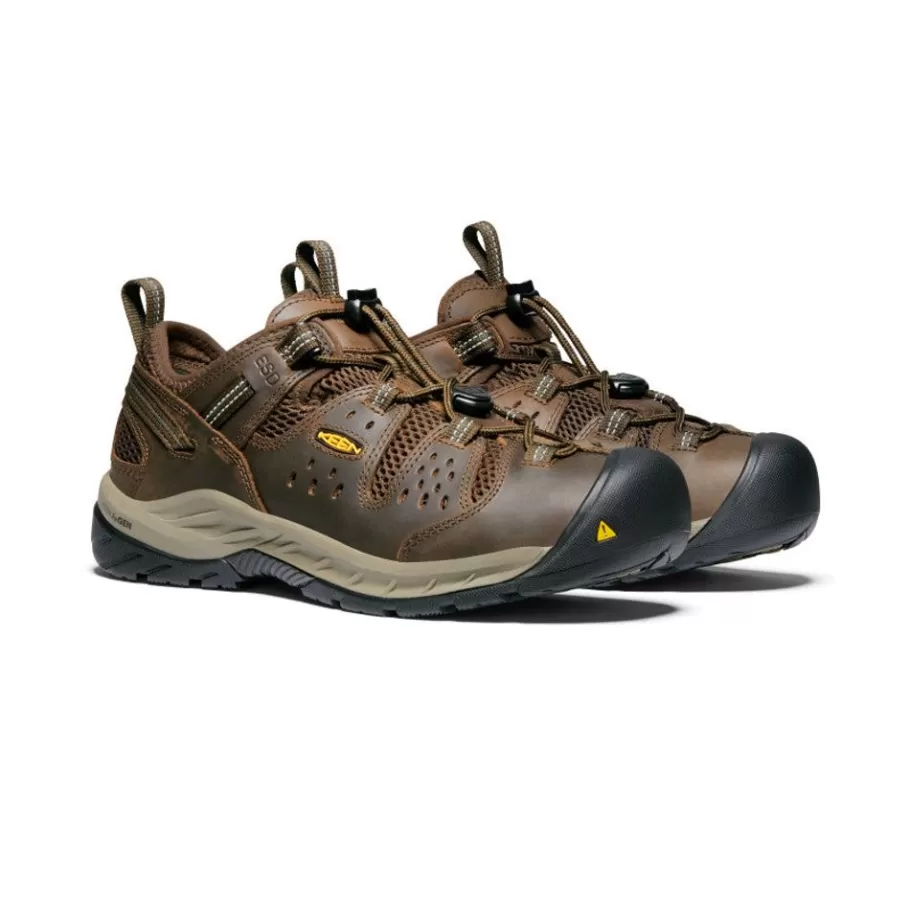 Men KEEN Work Boots & Shoes-Men'S Atlanta Cool Ii Esd (Soft Toe) | Cascade Brown/Forest Night