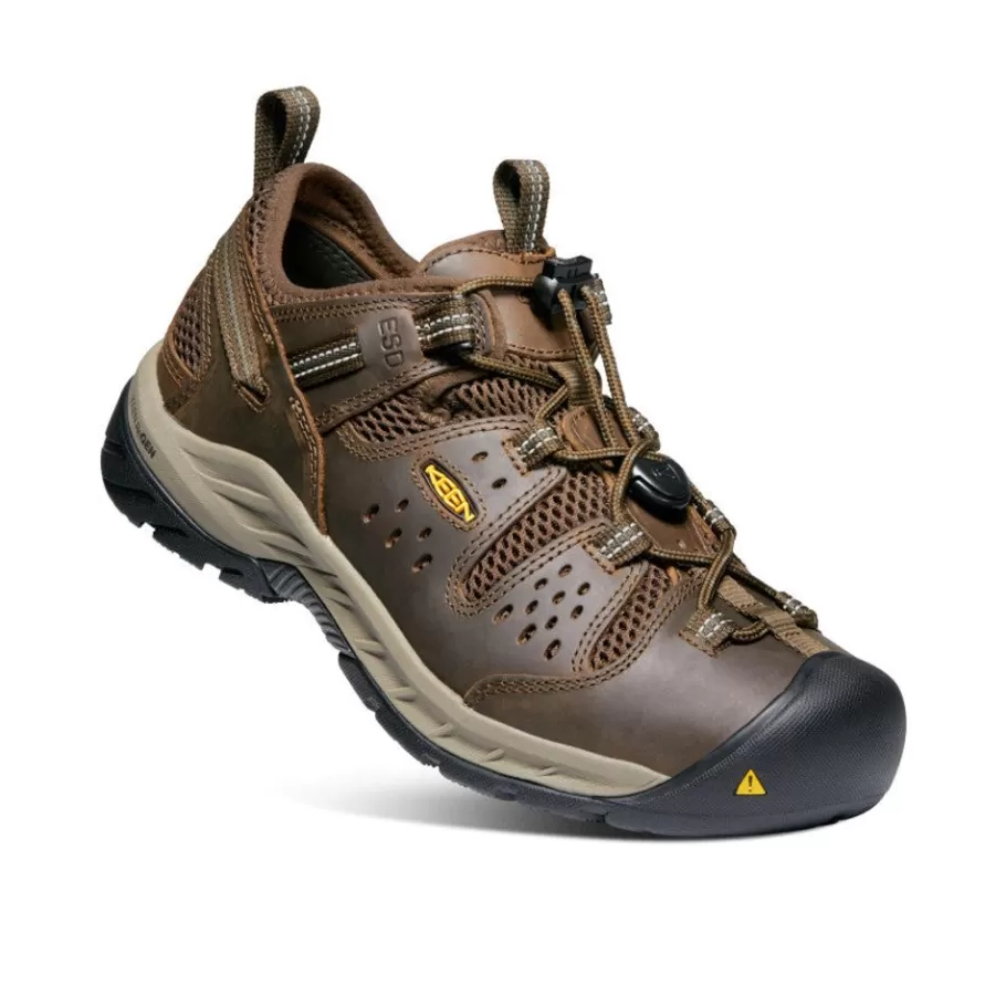 Men KEEN Work Boots & Shoes-Men'S Atlanta Cool Ii Esd (Soft Toe) | Cascade Brown/Forest Night