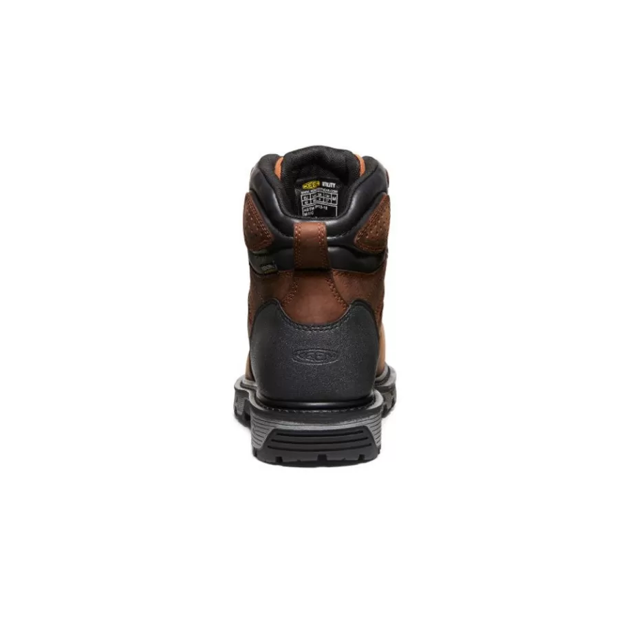 Men KEEN Work Boots & Shoes-Men'S Camden 6" Waterproof Boot Int Met (Carbon-Fiber Toe) | Leather Brown/Black