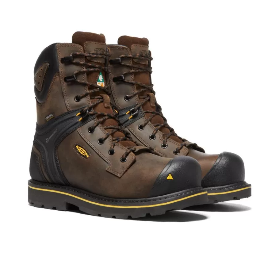 Men KEEN Work Boots & Shoes-Men'S Csa Abitibi Ii Waterproof Boot (Carbon-Fiber Toe) | Cascade Brown/Black