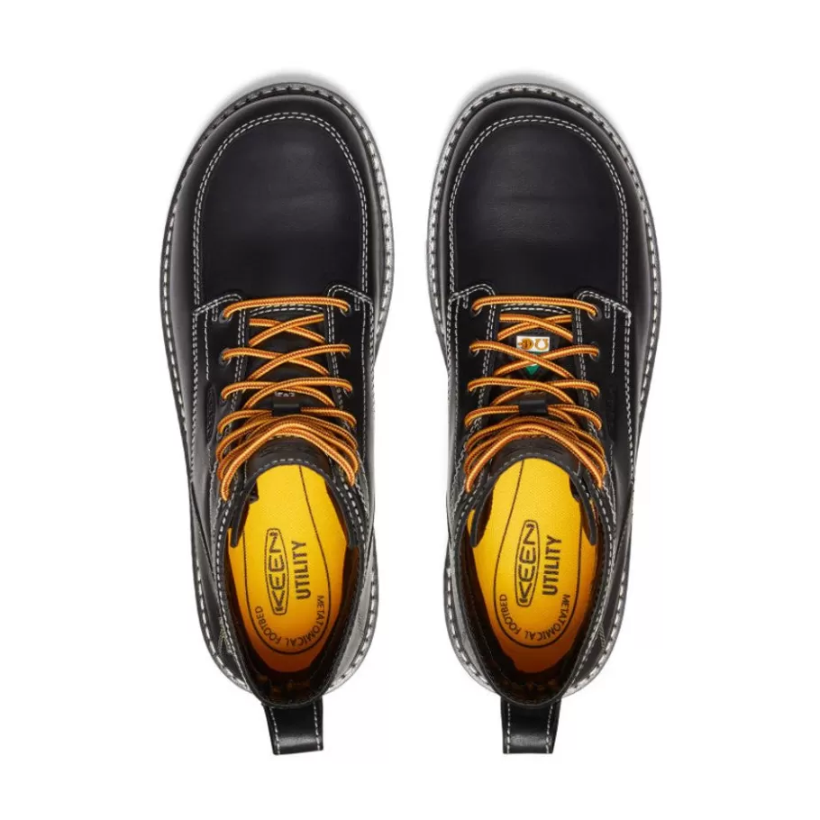 Men KEEN Work Boots & Shoes-Men'S Csa San Jose 6" Waterproof Boot (Aluminum Toe) | Black/Off White