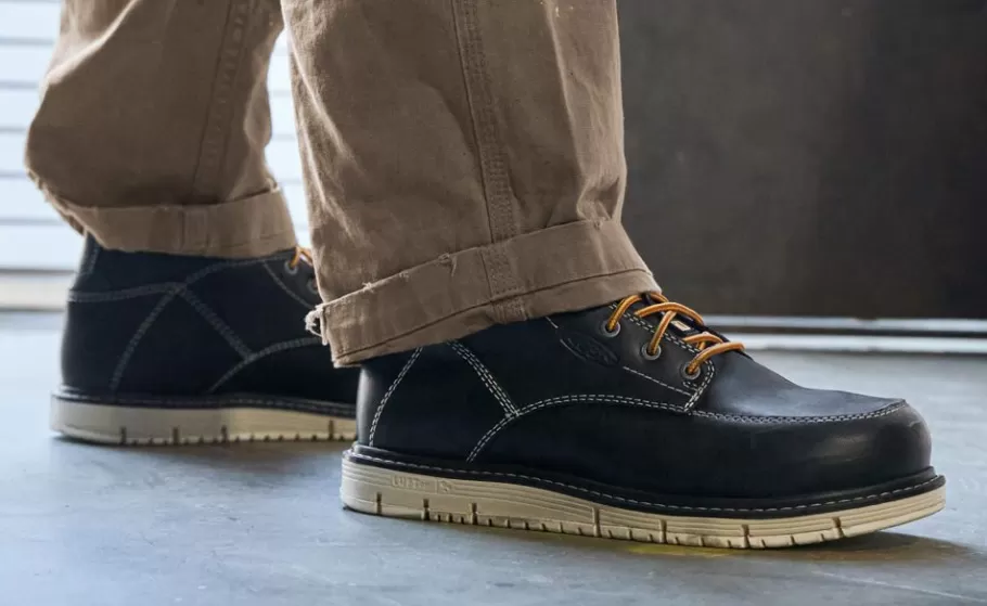 Men KEEN Work Boots & Shoes-Men'S Csa San Jose 6" Waterproof Boot (Aluminum Toe) | Black/Off White