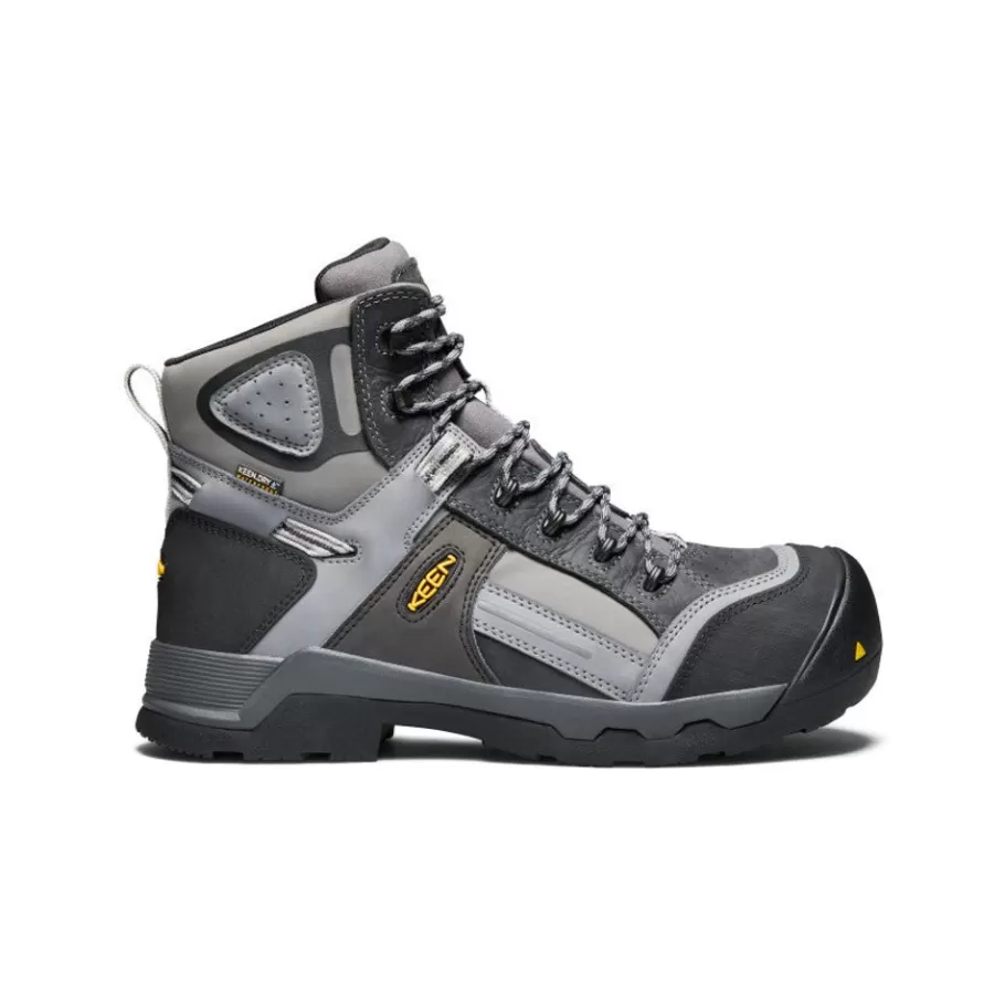 Men KEEN Work Boots & Shoes-Men'S Davenport 6" Insulated Waterproof Boot (Composite Toe) | Magnet/Steel Grey