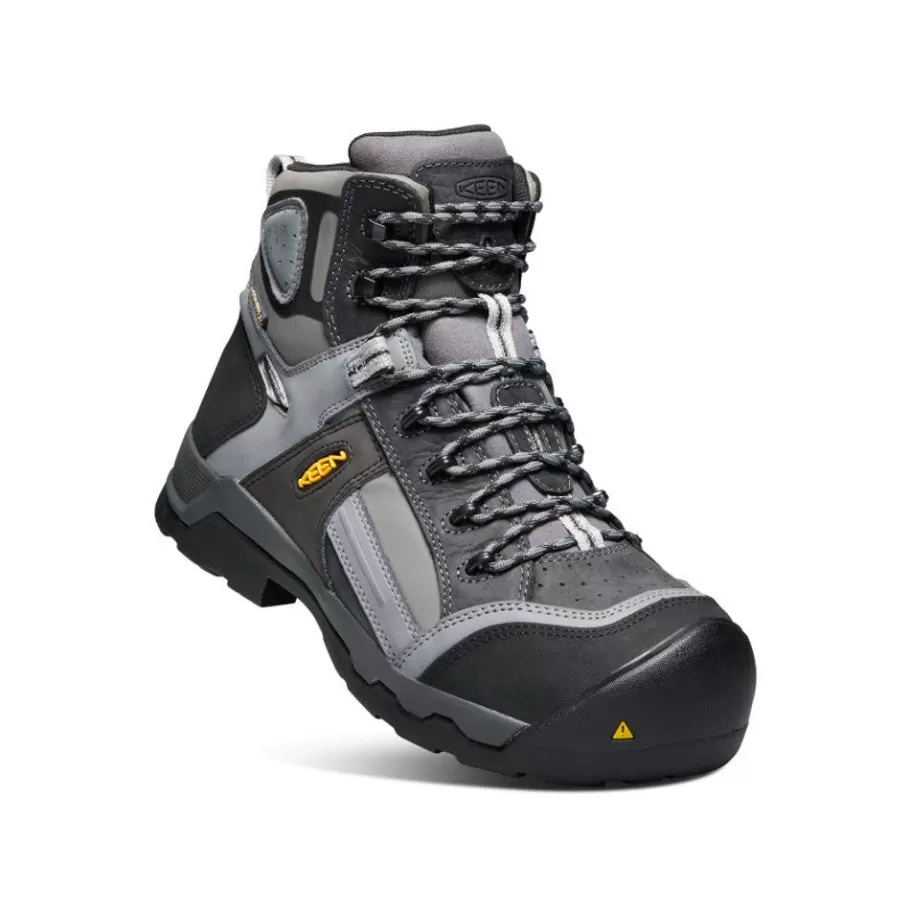 Men KEEN Work Boots & Shoes-Men'S Davenport 6" Insulated Waterproof Boot (Composite Toe) | Magnet/Steel Grey