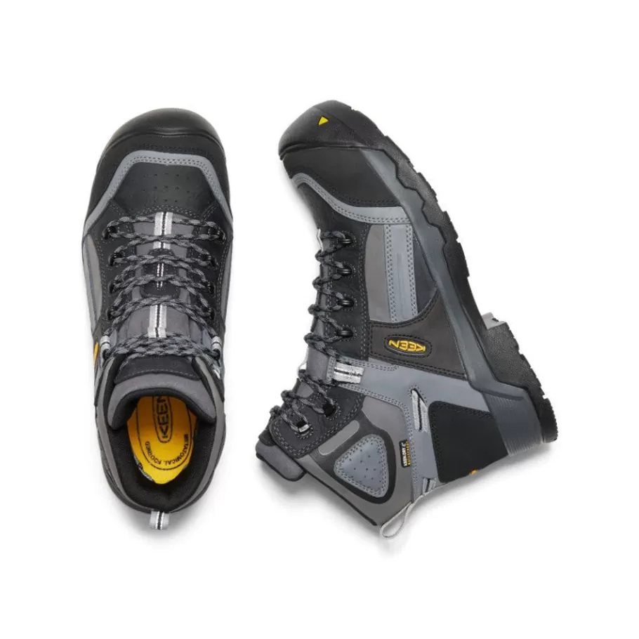 Men KEEN Work Boots & Shoes-Men'S Davenport 6" Insulated Waterproof Boot (Composite Toe) | Magnet/Steel Grey