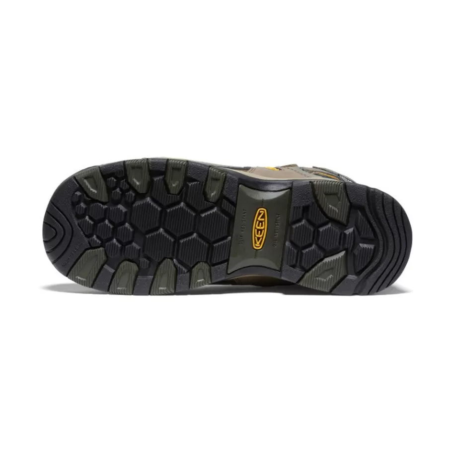 Men KEEN Work Boots & Shoes-Men'S Davenport Al Waterproof Mid (Composite Toe) | Shitake/Forest Night