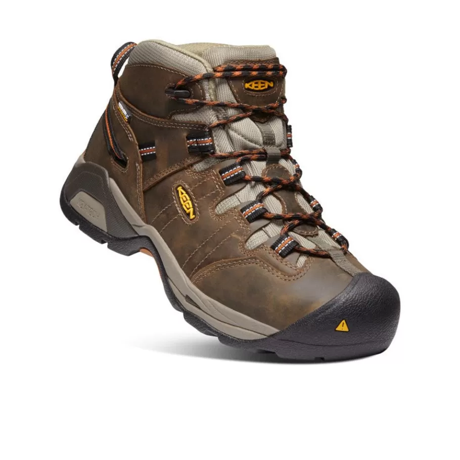 Men KEEN Work Boots & Shoes-Men'S Detroit Xt Waterproof Boot (Soft Toe) | Black Olive/Leather Brown