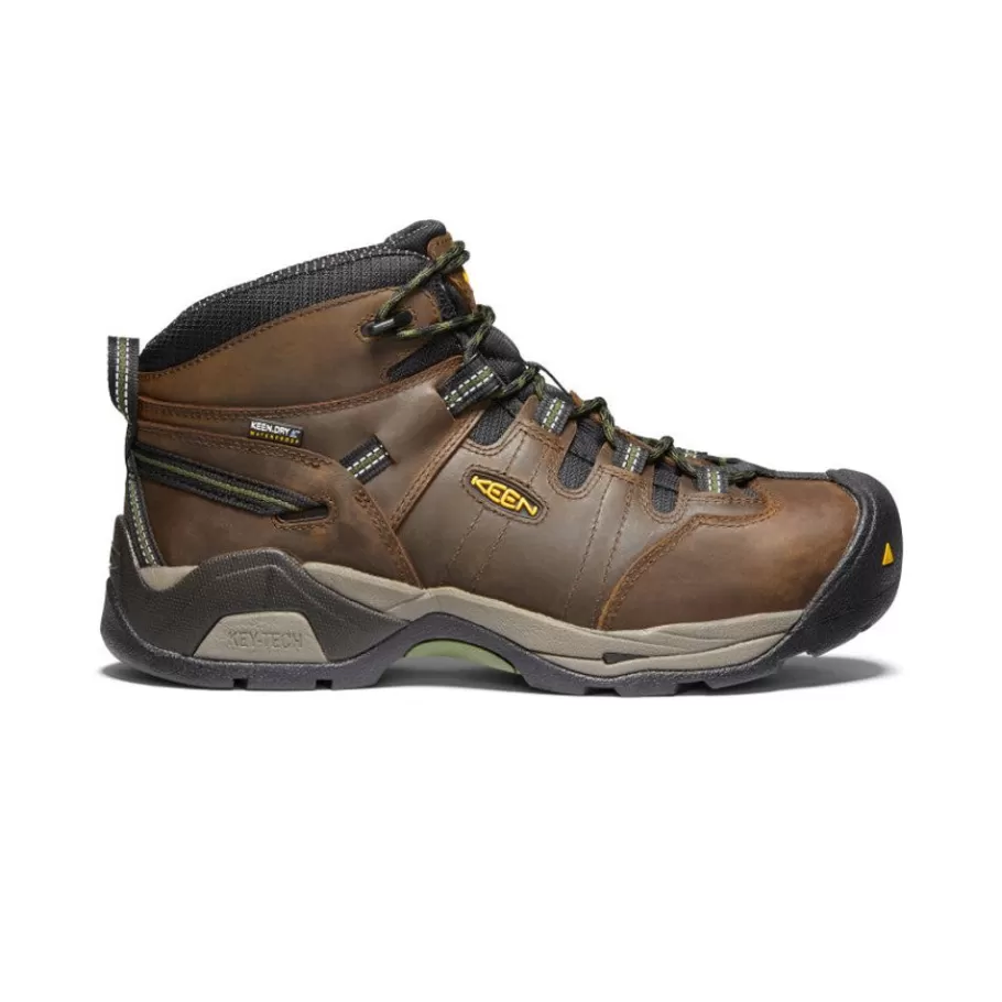 Men KEEN Work Boots & Shoes-Men'S Detroit Xt Waterproof Boot (Steel Toe) | Cascade Brown/Bronze Green