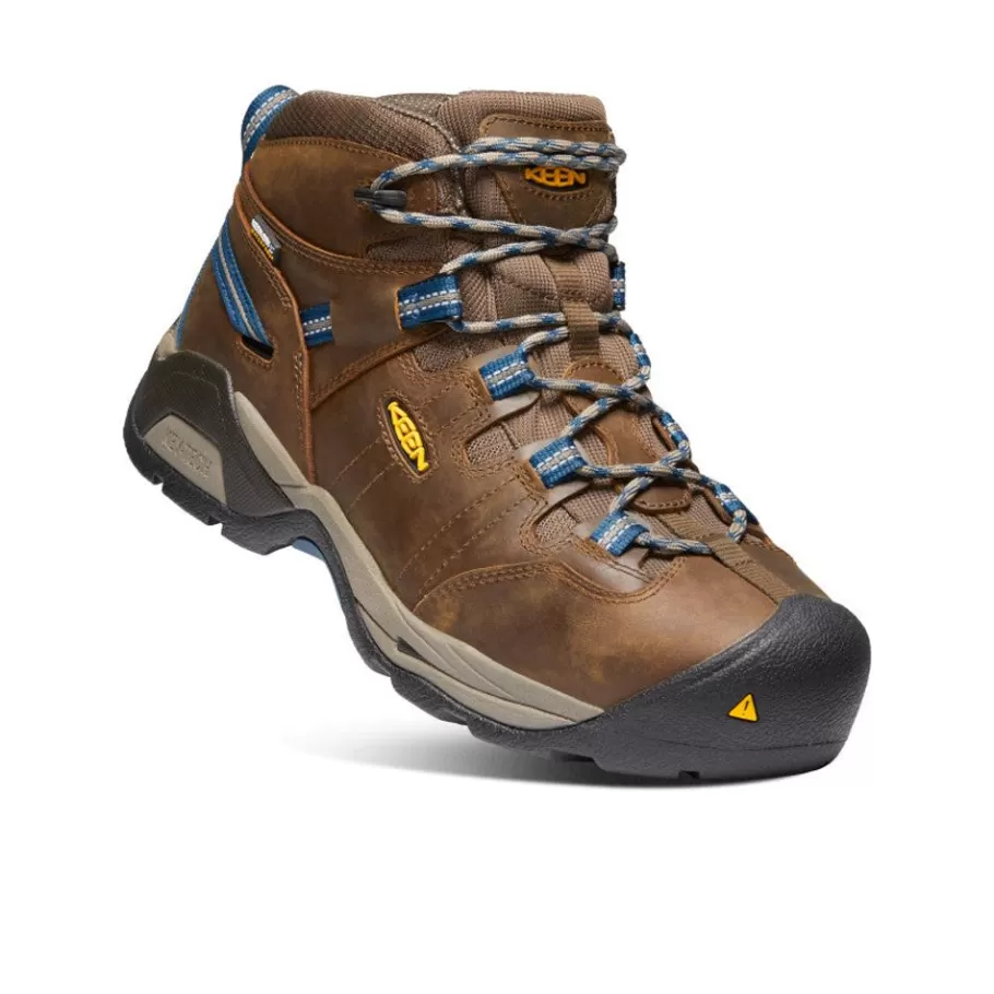 Men KEEN Work Boots & Shoes-Men'S Detroit Xt Waterproof Boot (Steel Toe) | Cascade Brown/Orion Blue