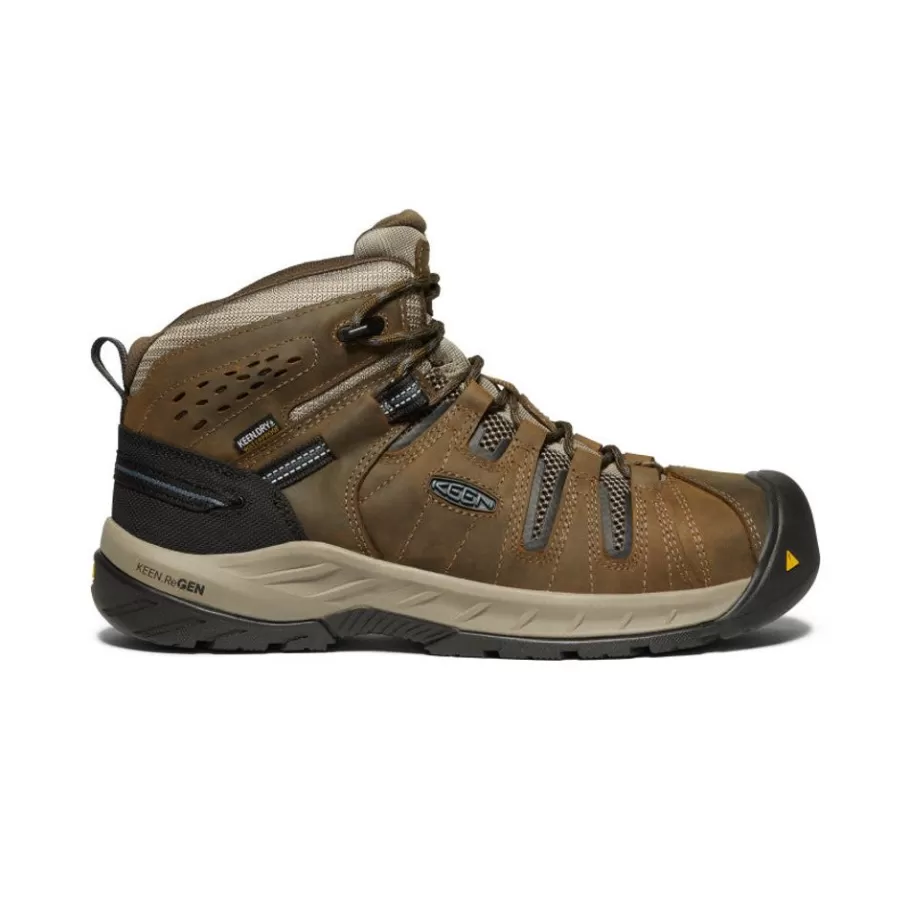 Men KEEN Work Boots & Shoes-Men'S Flint Ii Waterproof Boot (Steel Toe) | Cascade Brown/Orion Blue