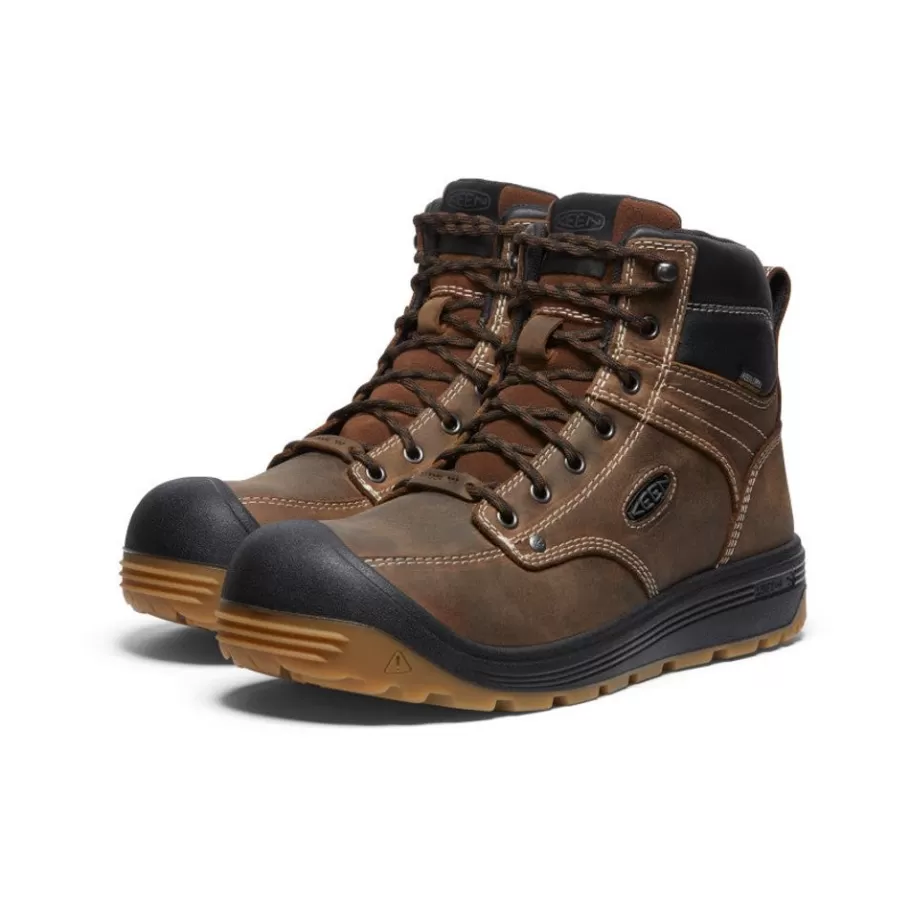 Men KEEN Work Boots & Shoes-Men'S Fort Wayne 6" Waterproof (Carbon-Fiber Toe) | Dark Earth/Gum