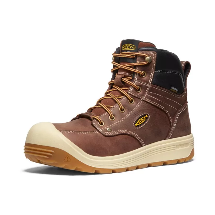 Men KEEN Work Boots & Shoes-Men'S Fort Wayne 6" Waterproof (Carbon-Fiber Toe) | Tortoise Shell/Gum