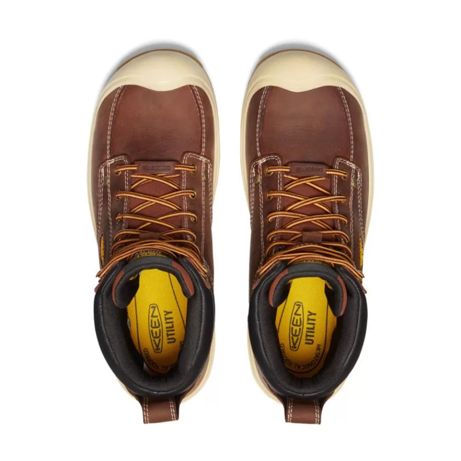 Men KEEN Work Boots & Shoes-Men'S Fort Wayne 6" Waterproof (Carbon-Fiber Toe) | Tortoise Shell/Gum