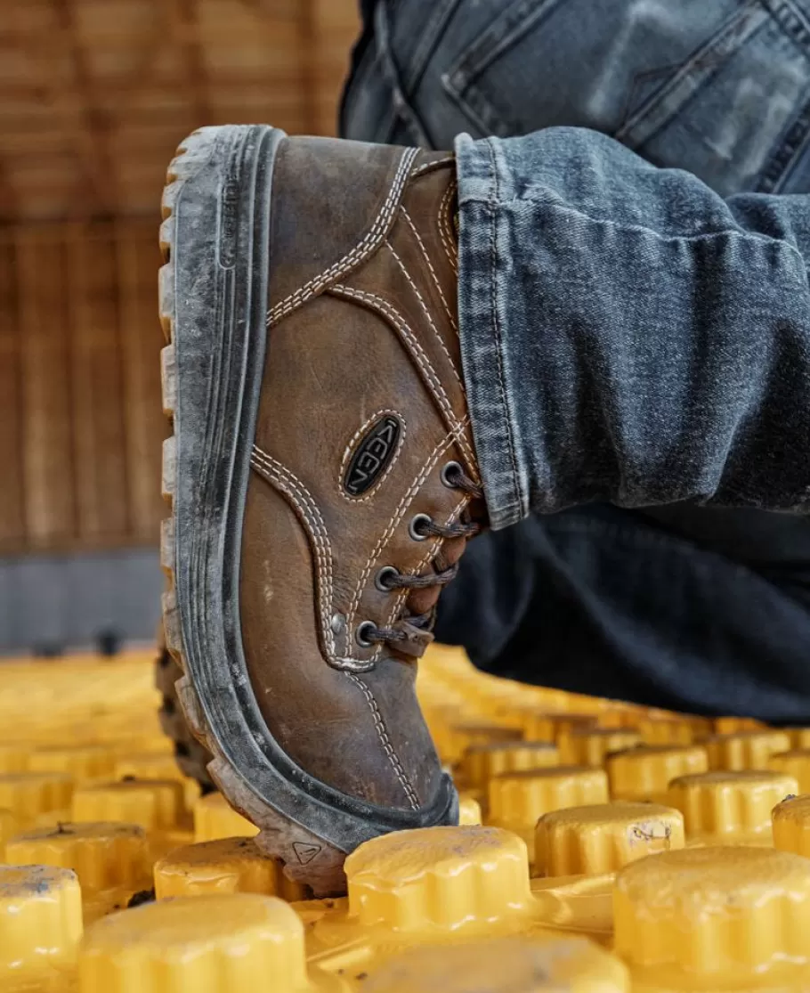 Men KEEN Work Boots & Shoes-Men'S Fort Wayne 6" Waterproof (Carbon-Fiber Toe) | Tortoise Shell/Gum
