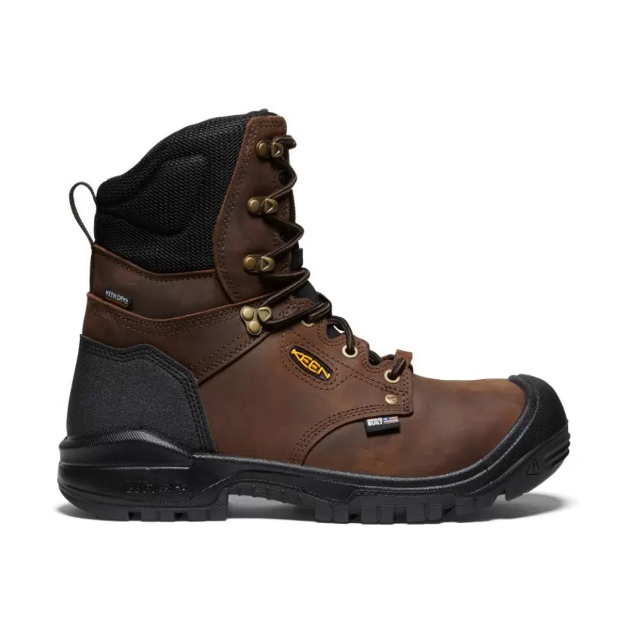 Men KEEN Work Boots & Shoes-Men'S Independence 8" Insulated Waterproof Boot (Carbon Fiber Toe) | Dark Earth/Black