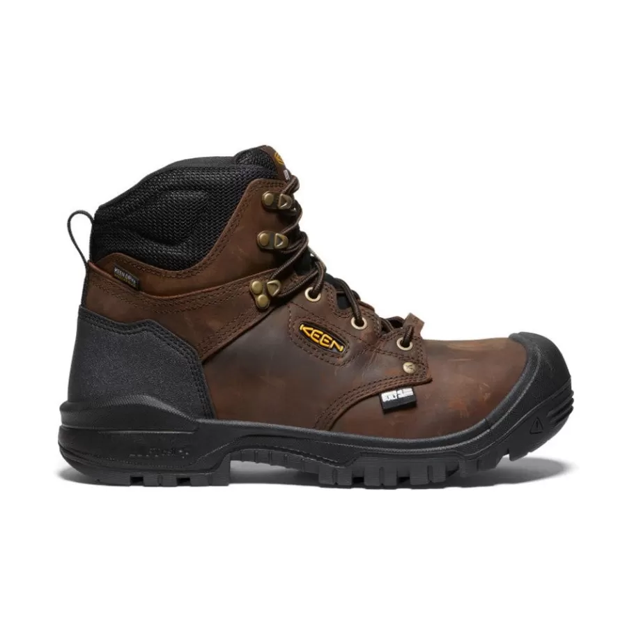 Men KEEN Work Boots & Shoes-Men'S Independence 6" Insulated Waterproof Boot (Carbon Fiber Toe) | Dark Earth/Black