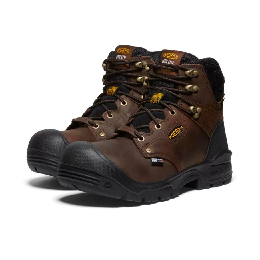 Men KEEN Work Boots & Shoes-Men'S Independence 6" Insulated Waterproof Boot (Carbon Fiber Toe) | Dark Earth/Black