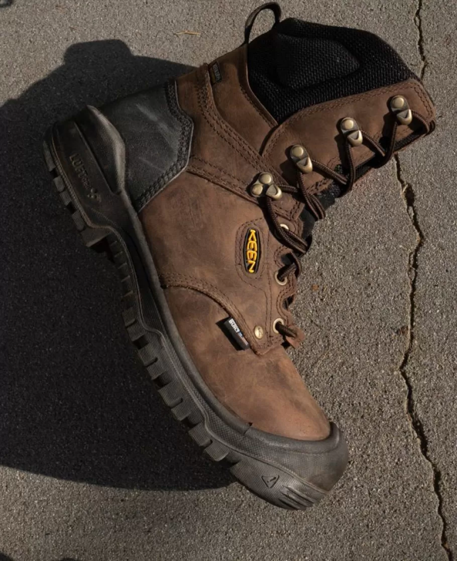 Men KEEN Work Boots & Shoes-Men'S Independence 8" Insulated Waterproof Boot (Carbon Fiber Toe) | Dark Earth/Black