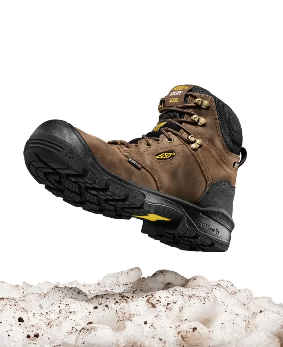 Men KEEN Work Boots & Shoes-Men'S Independence 6" Insulated Waterproof Boot (Carbon Fiber Toe) | Dark Earth/Black