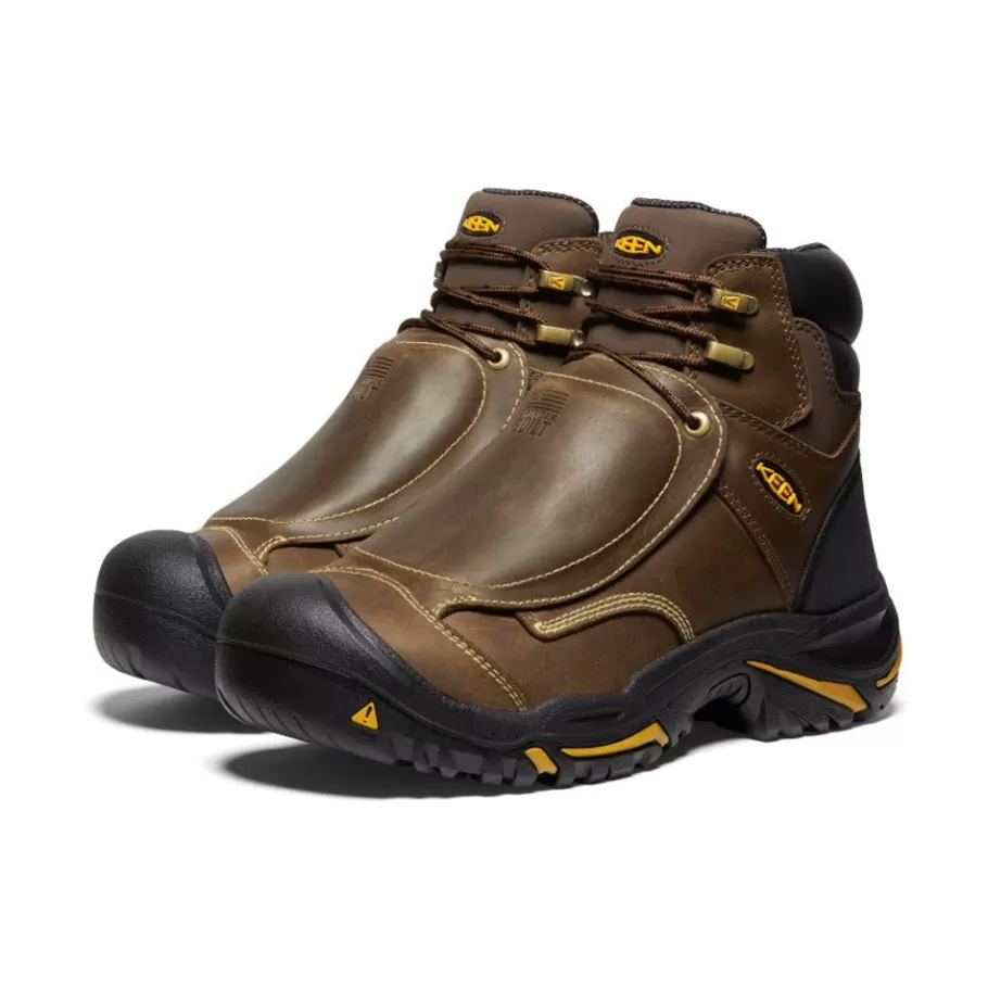 Men KEEN Work Boots & Shoes-Men'S Mt Vernon 6" Met Waterproof Boot (Steel Toe) | Cascade Brown