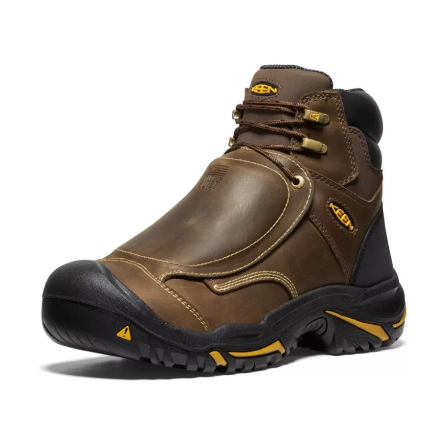 Men KEEN Work Boots & Shoes-Men'S Mt Vernon 6" Met Waterproof Boot (Steel Toe) | Cascade Brown