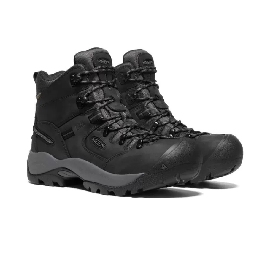 Men KEEN Work Boots & Shoes-Men'S Pittsburgh Energy 6" Waterproof Boot (Carbon Fiber Toe) | Black/Forged Iron
