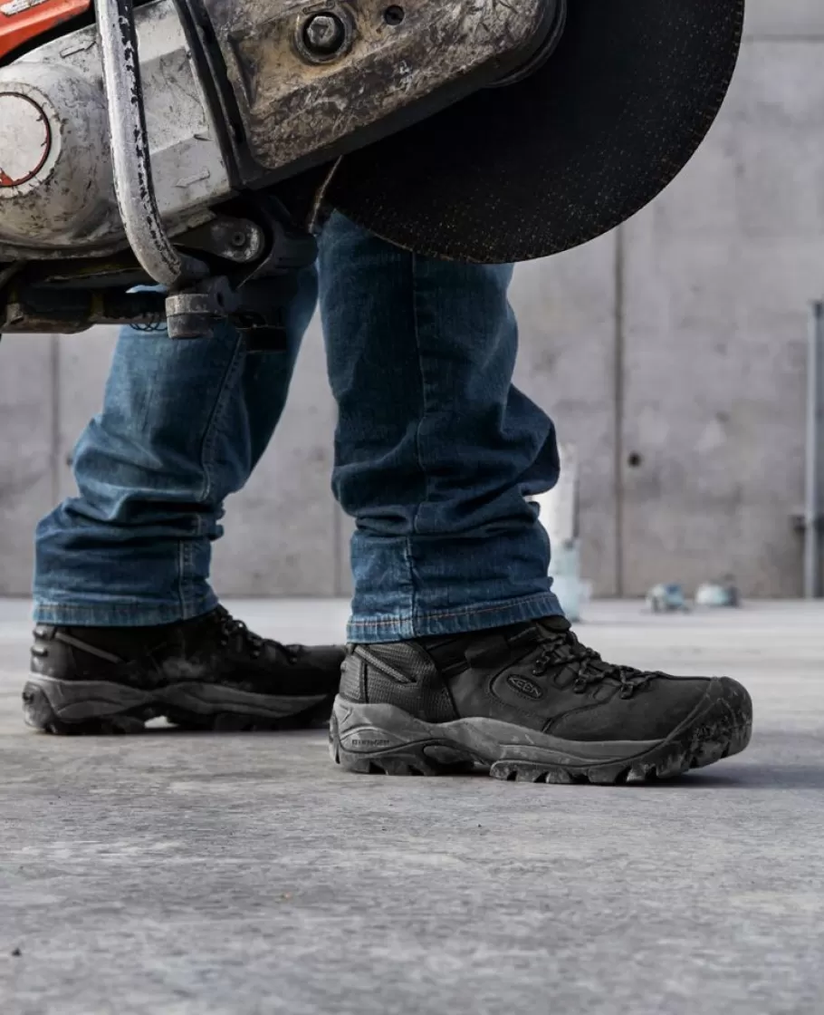 Men KEEN Work Boots & Shoes-Men'S Pittsburgh Energy 6" Waterproof Boot (Carbon Fiber Toe) | Black/Forged Iron