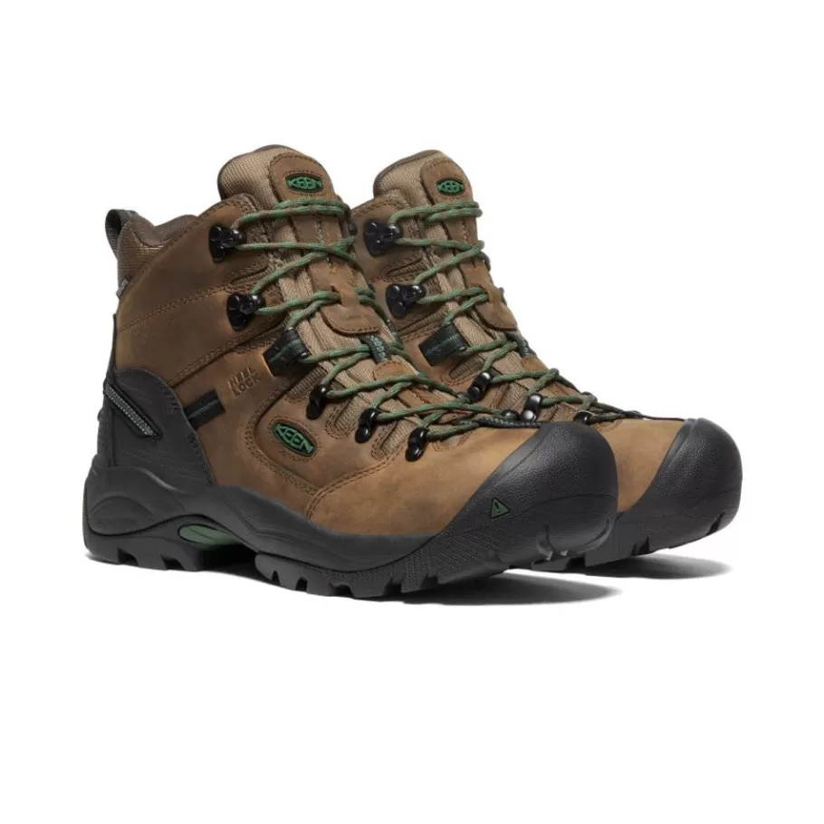 Men KEEN Work Boots & Shoes-Men'S Pittsburgh Energy 6" Waterproof Boot (Carbon Fiber Toe) | Cascade Brown/Greener Pastures