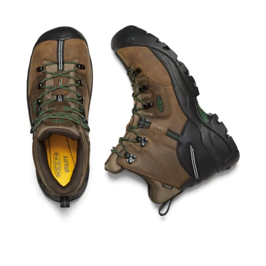 Men KEEN Work Boots & Shoes-Men'S Pittsburgh Energy 6" Waterproof Boot (Carbon Fiber Toe) | Cascade Brown/Greener Pastures