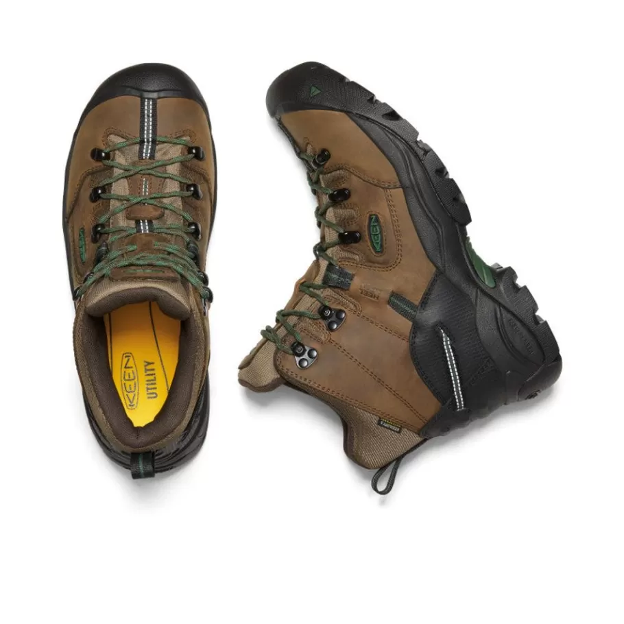 Men KEEN Work Boots & Shoes-Men'S Pittsburgh Energy 6" Waterproof Boot (Soft Toe) | Cascade Brown/Greener Pastures