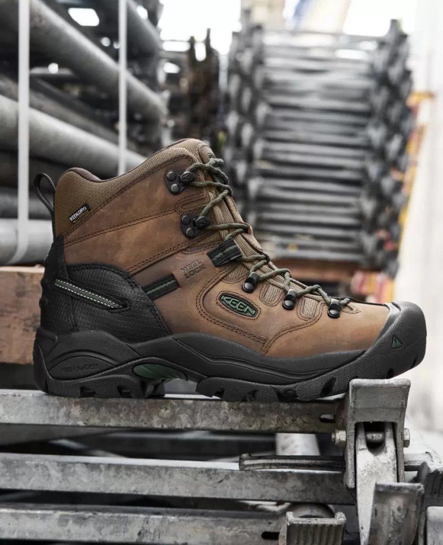 Men KEEN Work Boots & Shoes-Men'S Pittsburgh Energy 6" Waterproof Boot (Soft Toe) | Cascade Brown/Greener Pastures